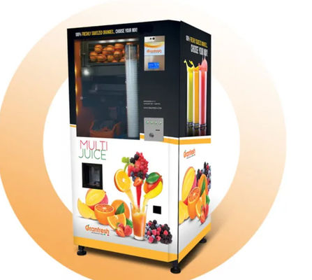 Thực phẩm tự nhiên Máy bán nước trái cây tươi tự động được chứng nhận CE cho đường phố trung tâm mua sắm