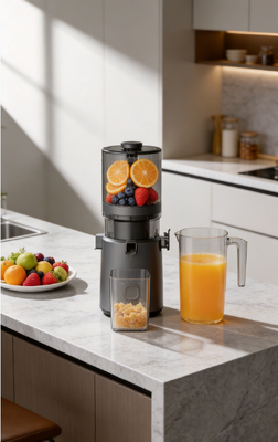 Máy ép chậm Fresh Smart HJ303 siêu rộng – Vì tình yêu với nước ép tươi với ống tiếp liệu 155mm, phễu chứa 2400ml, ép lạnh 200W & tự làm sạch