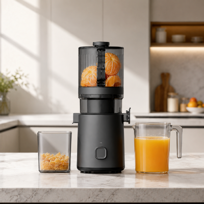 Máy ép chậm Fresh Smart HJ303 siêu rộng – Trải nghiệm ép trái cây nguyên quả tối ưu với ống tiếp liệu 155mm, phễu chứa 2400ml, ép lạnh 200W & tự làm sạch