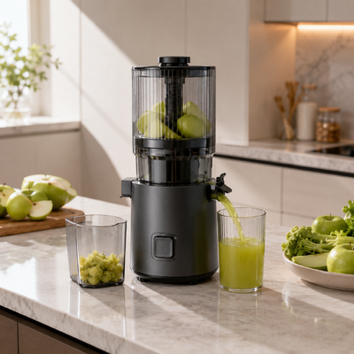 Smart HJ303 Extra-Wide Slow Masticating Juicer mới ️ Cách tắt của bạn để thực sự, dinh dưỡng toàn thực phẩm với 155mm Chute, 2400ml Hopper, 200W Cold Press & tự làm sạch