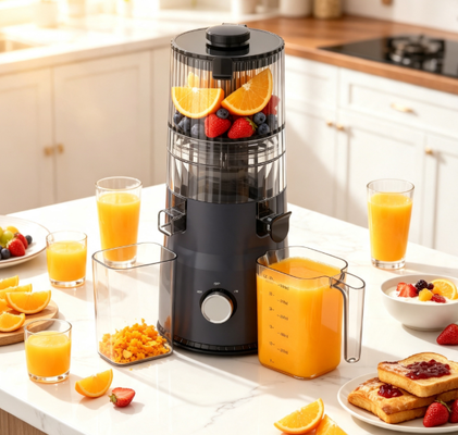 Máy ép chậm thông minh HJ103A nhỏ gọn – Khỏe mạnh, vui vẻ và đầy màu sắc với 4 tùy chọn màu, ống tiếp liệu rộng 135mm, ép nguội 200W & tự làm sạch
