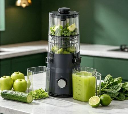 Máy ép chậm Fresh Smart HJ103 Compact – Mang quầy nước ép về nhà với ống tiếp nguyên liệu rộng 135mm, ép lạnh 200W & tự làm sạch