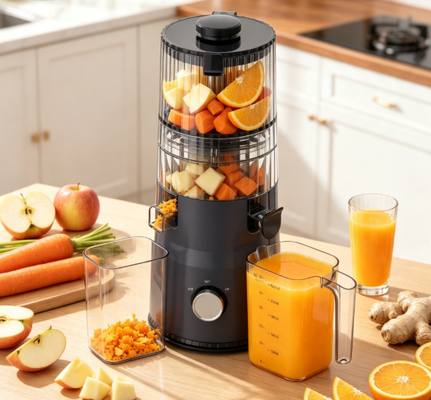 Máy ép chậm thông minh HJ103 nhỏ gọn – Dinh dưỡng thực cho căn bếp thực với ống tiếp nguyên liệu rộng 135mm, ép lạnh 200W & tự làm sạch
