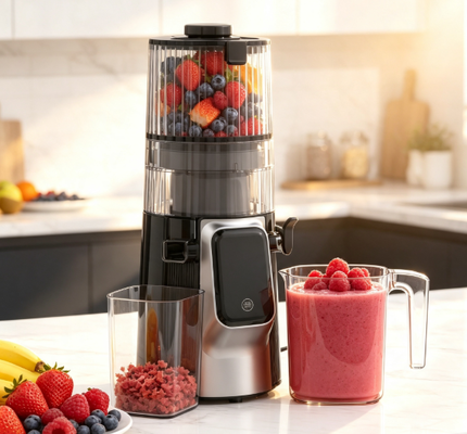 Smart HJ102D mới, đa chức năng Máy ép nhai chậm ️ Đối tác lối sống lành mạnh của bạn với 6 chế độ, Chuyển 135mm rộng, Press lạnh 200W và tự làm sạch