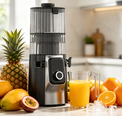 Smart HJ102C mới Máy ép nhai chậm Máy ép làm cho nhà bếp của bạn trở thành trung tâm của cuộc sống lành mạnh với 3 tốc độ điều chỉnh, chuông rộng 135mm, máy ép lạnh 200W và tự làm sạch