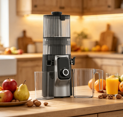 Máy ép chậm thông minh Fresh HJ102C – Máy ép giúp bạn khỏe mạnh với 3 tốc độ điều chỉnh, ống tiếp nhiên liệu rộng 135mm, ép lạnh 200W & tự làm sạch