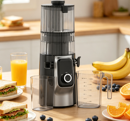 Máy ép chậm thông minh Fresh HJ102C – Máy ép yêu nguyên liệu của bạn như bạn yêu chúng với 3 tốc độ điều chỉnh, ống tiếp liệu rộng 135mm, ép lạnh 200W & tự làm sạch