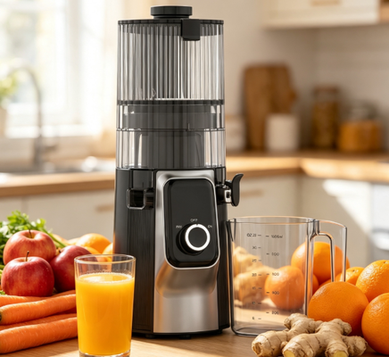 Smart HJ102C Juicer nhai chậm mới ️ Máy ép làm cho mỗi buổi sáng sáng hơn với 3 tốc độ điều chỉnh, 135mm chuông rộng, 200W Cold Press & tự làm sạch