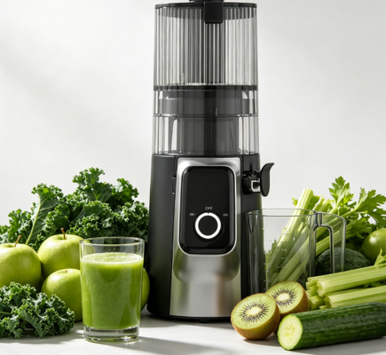 Smart HJ102C Máy ép nhai chậm mới    Máy ép giúp bạn khám phá lại hương vị thực sự với 3 tốc độ điều chỉnh, 135mm Chute rộng, 200W Cold Press & tự làm sạch