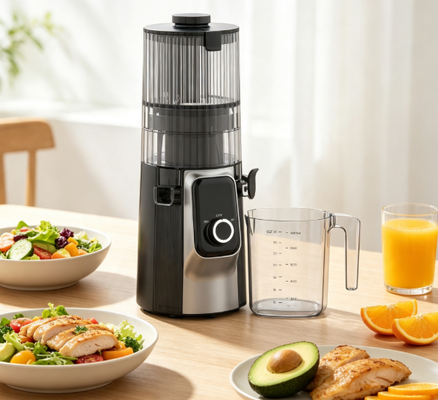 Máy ép chậm thông minh Fresh HJ102C – Máy ép biến mỗi ly nước thành một kiệt tác với 3 tốc độ điều chỉnh, ống tiếp liệu rộng 135mm, ép lạnh 200W & tự làm sạch