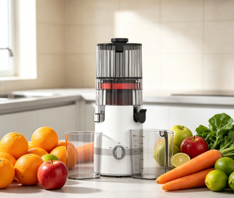 Fresh Smart HJ102B Slow Chewing Juicer ️ Nước ép tươi, gia đình hạnh phúc, cuộc sống khỏe mạnh với chuông 135mm, máy in lạnh 200W, tự làm sạch và khóa an toàn