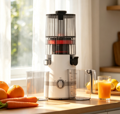 Fresh Smart HJ102B Slow Chewing Juicer ️ Trải nghiệm nước trái cây tươi tuyệt vời cho gia đình bạn với Chute 135mm, Press lạnh 200W, tự làm sạch và khóa