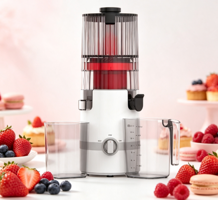 Máy ép chậm thông minh Fresh HJ102B – Thiết yếu cho sức khỏe hàng ngày của gia đình bạn với ống tiếp nhiên liệu 135mm, ép lạnh 200W, tự làm sạch & SafeLock