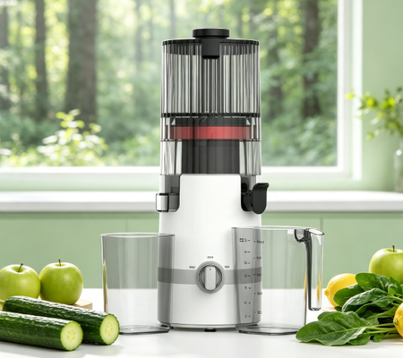 Máy ép chậm thông minh Fresh HJ102B – Trái tim của ngôi nhà khỏe mạnh hơn với ống tiếp liệu 135mm, ép nguội 200W, tự làm sạch & khóa an toàn thông minh