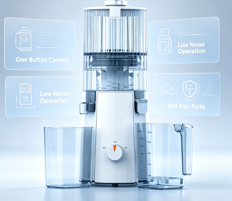 HJ102A Classic Slow Masticating Juicer 135mm Wide Chute, 200W Motor, 1000ml Juice Cup, Không có BPA